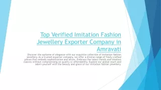 Top Verified Imitation Fashion Jewellery Exporter Company in Amravati