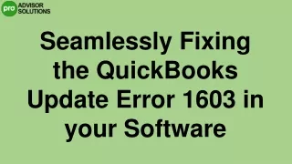 An Effective Guide To Fix QuickBooks Update Error 1603
