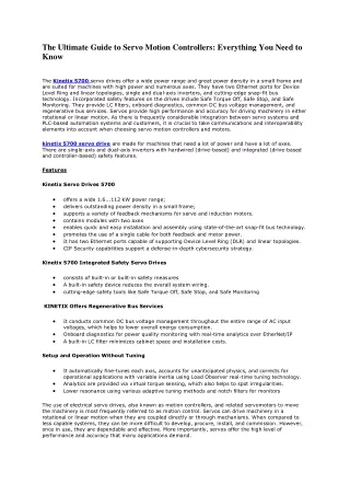 ROC Automation The Ultimate Guide to Servo Motion Controllers