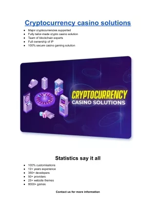 Cryptocurrency casino solutions