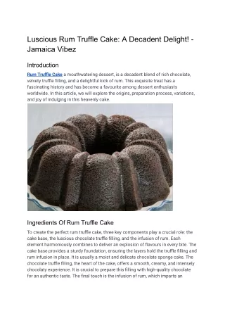 Luscious Rum Truffle Cake_ A Decadent Delight! _ Jamaica Vibez