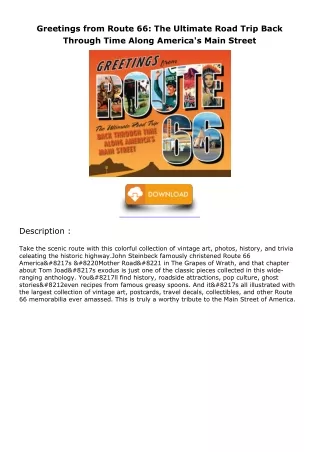 PDF/READ Greetings from Route 66: The Ultimate Road Trip Back Through Time Along