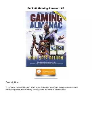 DOWNLOAD/PDF Beckett Gaming Almanac #9 ipad