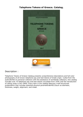 get [PDF] Download Telephone Tokens of Greece. Catalog. kindle