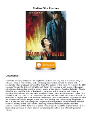 DOWNLOAD/PDF Italian Film Posters kindle