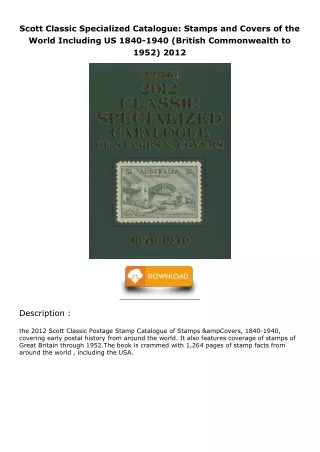 get [PDF] Download Scott Classic Specialized Catalogue: Stamps and Covers of the