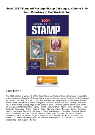 DOWNLOAD/PDF Scott 2017 Standard Postage Stamp Catalogue, Volume 5: N-Sam: Count