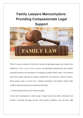 Family Lawyers Maroochydore Providing Compassionate Legal Support