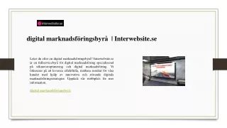 digital marknadsföringsbyrå   Interwebsite.se