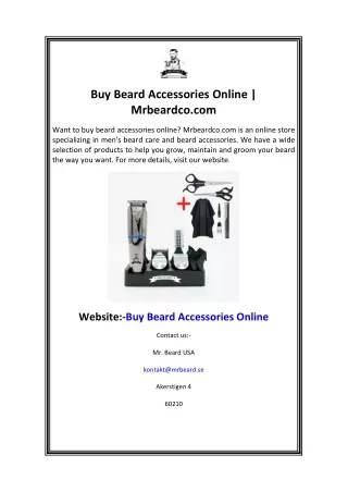 qBuy Beard Accessories Online Mrbeardco.com