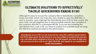 An easy guide to troubleshoot QuickBooks Error 6190