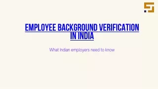 Employee Background Verification services