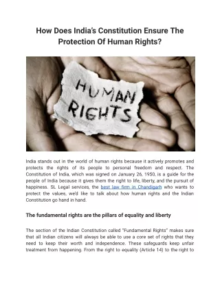 How Does India’s Constitution Ensure The Protection Of Human Rights_