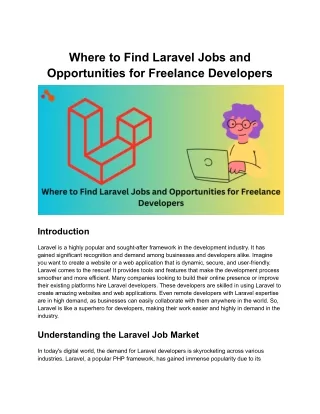 Where to Find Laravel Jobs and Opportunities for Freelance Developers