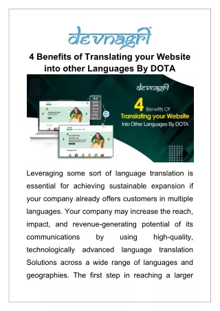 4 Benefits of Translating your Website into other Languages By DOTA