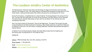 The Loudoun miraDry Center of Aesthetica