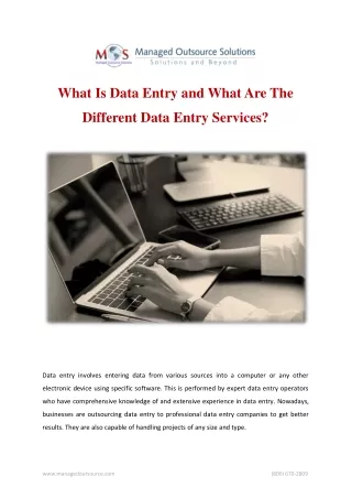 What Is Data Entry and What Are The Different Data Entry Services?