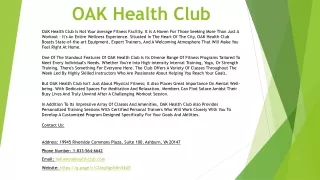 OAK Health Club