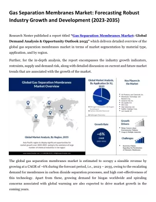 Gas Separation Membranes Market Analysis, Statistics By Top Companies 2035