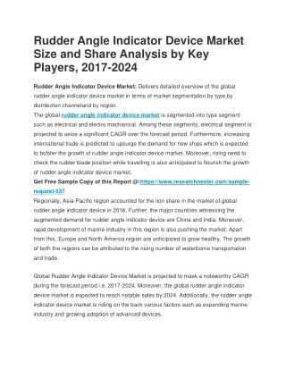 Rudder Angle Indicator Device Market Size and Share Analysis by Key Players