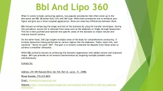 Bbl And Lipo 360
