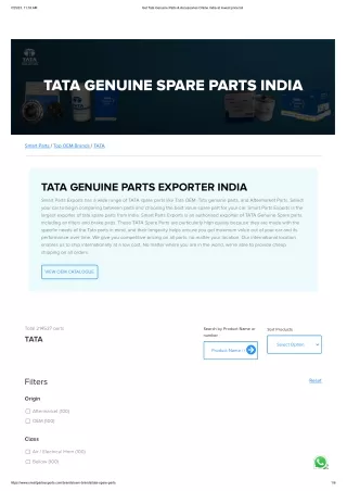 Get Tata Genuine Spare parts online from Smart Parts Exports