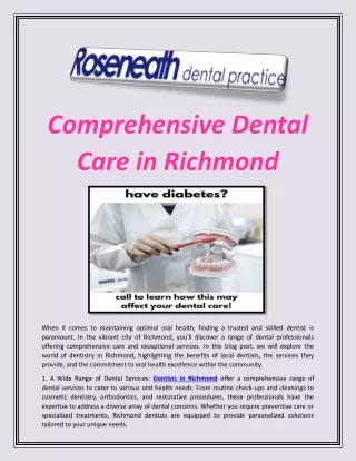 Comprehensive Dental Care in Richmond