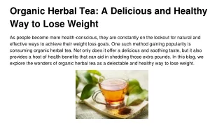 Organic Herbal Tea_ A Delicious and Healthy Way to Lose Weight