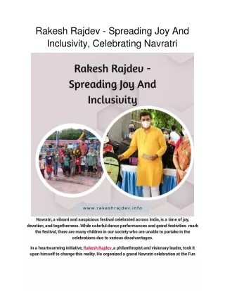 Rakesh Rajdev - Spreading Joy And Inclusivity, Celebrating Navratri  (1)