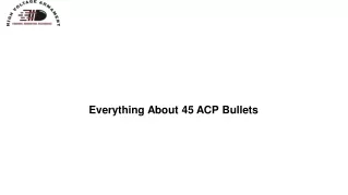 Everything About 45 ACP Bullets