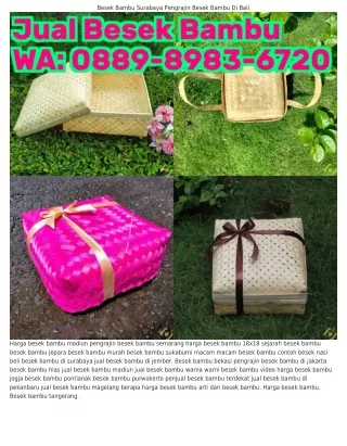 Ö889•898ᣮ•672Ö (WA) Besek Bambu Makanan Jual Besek Bambu Di Palembang