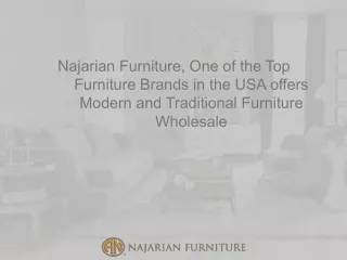 Najarian Furniture, One of the Top Furniture Brands in the USA offers Modern and Traditional Furniture Wholesale