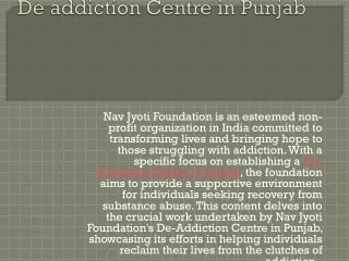 de addiction in punjab