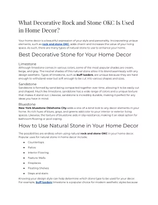 2023 - What Decorative Rock And Stone OKC Is Used In Home Decor