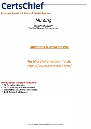 2023 Updated WOCNCB-CWON Questions and Answers PDF Dumps