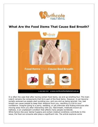 What Are the Food Items That Cause Bad Breath?