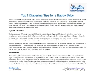 Top 8 Diapering Tips for a Happy Baby