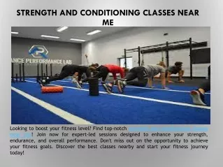 Strength and Conditioning Classes Near Me