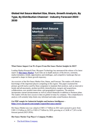 Global Hot Sauce Market