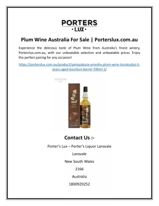 Plum Wine Australia For Sale | Porterslux.com.au