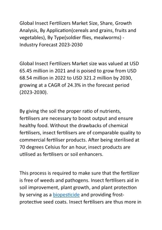 Global Insect Fertilizers Market Size