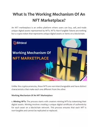What Is The Working Mechanism Of An NFT Marketplace