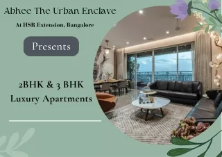 Abhee The Urban Enclave At HSR Extension Bengaluru - Brochure