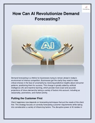 How Can AI Revolutionize Demand Forecasting?