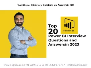 Top 20 Power BI Interview Questions and Answers in 2023