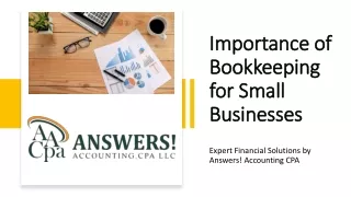 Importance of Bookkeeping for Small Businesses