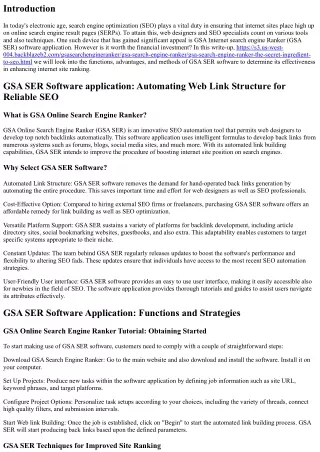 GSA SER Software Evaluation: Is It Worth the Investment?