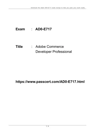 AD0-E717 Adobe Commerce Developer Professional Dumps