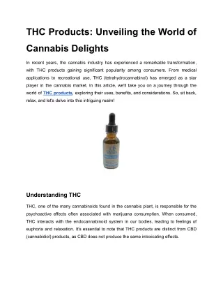 THC Products_ Unveiling the World of Cannabis Delights