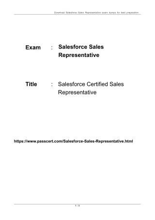 Salesforce Certified Sales Representative Exam Dumps